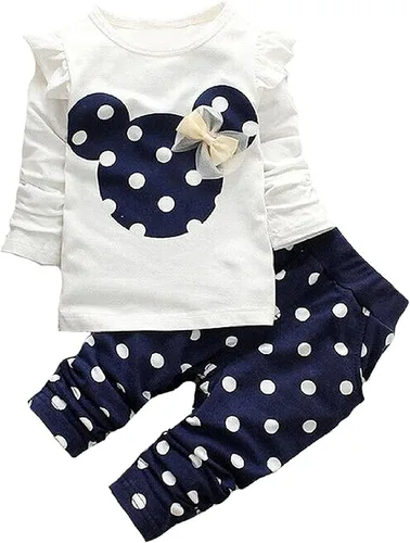 Cute Toddler Baby Girls Clothes Set Long Sleeve T-Shirt and Pants Kids 2pcs Outfits