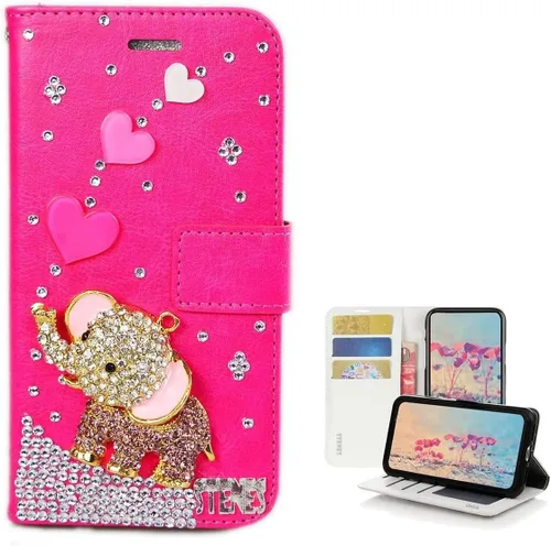 Miniatura 11 de Bling - Funda tipo cartera compatible con Samsung Galaxy S21 Ultra, elegante funda de piel con diseño de libélula y mariposa 3D hecha a mano con Azul
