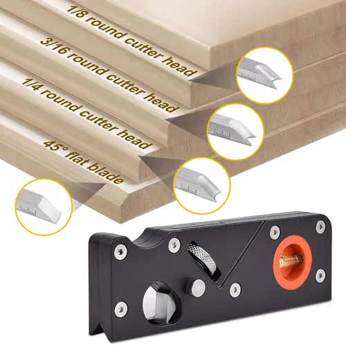 Miniatura 5 de Plano de esquina de borde de carpintería con localizador auxiliar, plano de mano adecuado para recorte rápido de madera (W/4cuters)