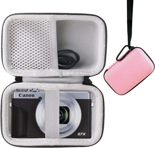 Estuche de transporte rígido de EVA compatible con cámara digital Canon PowerShot G7 X/SX720 SX620 SX730 Cámara digital (rosa)