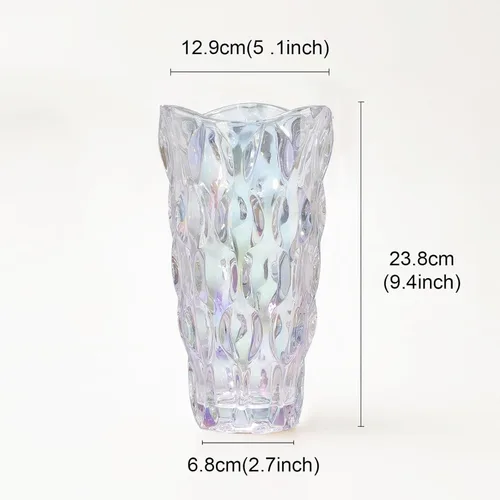 Miniatura 6 de CEMABT Floreros de vidrio irrompibles de 9.5 pulgadas y 3.4 libras para flores, jarrón grueso Morden para mesas de centros de mesa, coloridos
