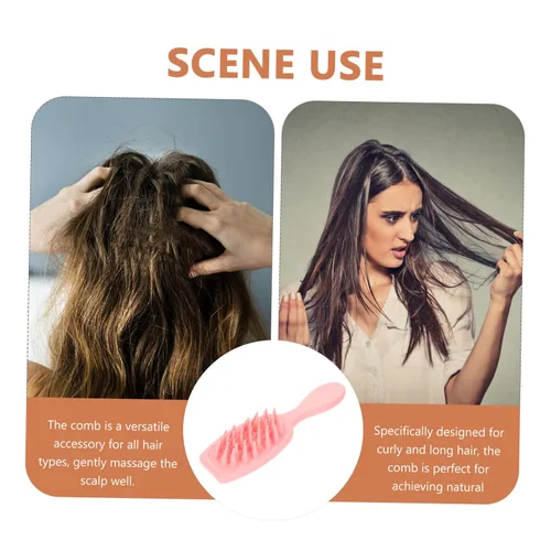 Miniatura 2 de Cepillo de silicona para lavar el cabello con asa, peine para caspa, cepillo para champú para el cabello, cepillo exfoliante para limpieza