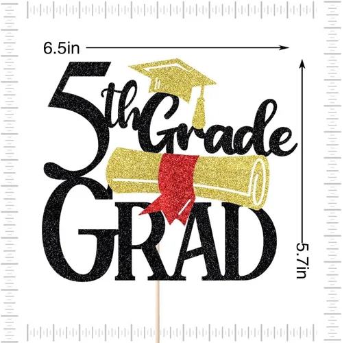 Miniatura 2 de Decoración para tartas de 5º grado, decoración para tartas de 5º grado, decoraciones para pasteles de grado 2026, suministros de decoración