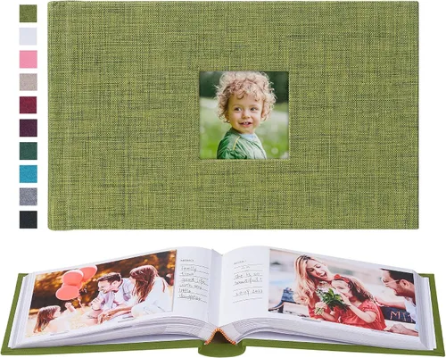 Miniatura 16 de Mublalbum Álbum de fotos de 4 x 6 pulgadas, 300 fotos, cubierta de lino con áreas de notas, libro de fotos para boda, familia, bebé y vacaciones