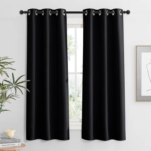 Miniatura 60 de RYB HOME Cortinas opacas de cocina de 36 pulgadas de largo, tratamiento de privacidad para ventanas pequeñas, aislamiento térmico, telón de fondo