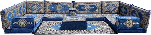 Miniatura 35 de arabicsofa Cojines de piso árabe en forma de U – Sofá tradicional Majlis con sofá otomano