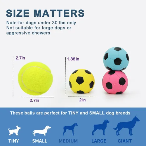 Miniatura 5 de Pelota chirriante para perros, juguetes chirriantes de goma de látex suave para perros pequeños, cachorros, lindos juguetes chirriantes para jugar a