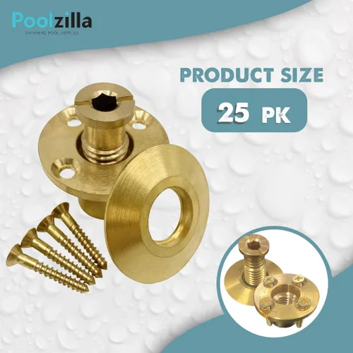 Miniatura 2 de Bargain Brass Poolzilla - Cubierta de seguridad para piscina, anclaje de latón con collar para cubiertas de madera, paquete de 25 unidades, ajuste