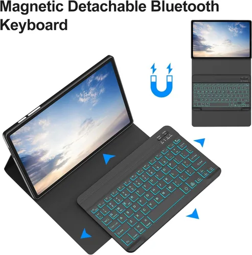 Miniatura 4 de FOGARI Suitable for Galaxy Tab A8 10.5-inch 2022 Keyboard case (Model: SM-X200/X205/X207) with Seven Color Backlight/Magnetic Detachable Wireless