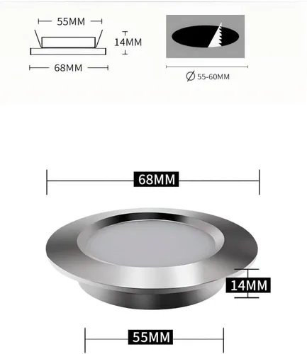 Miniatura 3 de Luces LED de 12V para RV, Barco, Remolque, Camper - Control táctil de 3 temperaturas de color, luz empotrada mini de bajo voltaje regulable, paquete
