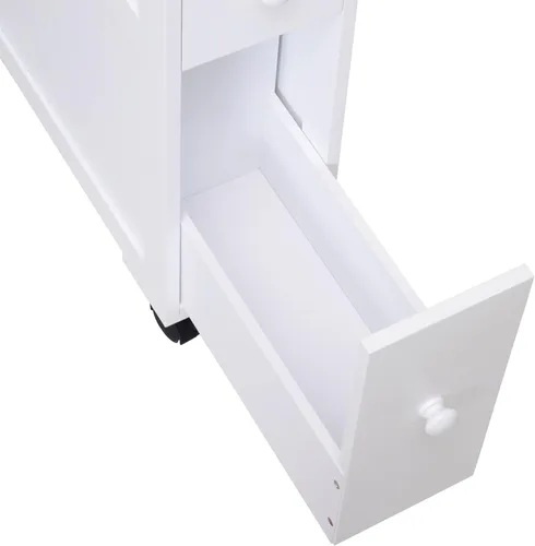 Miniatura 8 de HOMCOM Gabinete de almacenamiento lateral estrecho de madera de 6.25 x 20.5 x 28.25 pulgadas, color blanco