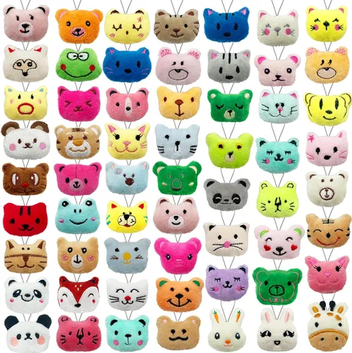 XIPEGPA Juego de 60 juguetes de peluche de animales pequeños, llavero de juguete de peluche para recuerdos de fiesta, llavero adorno para bolsa de