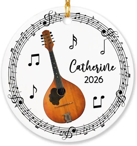 Miniatura 19 de Adorno de acordeón personalizado de Navidad, adorno de instrumento musical de acordeón para árbol de Navidad 2025, adorno de acordeón regalo