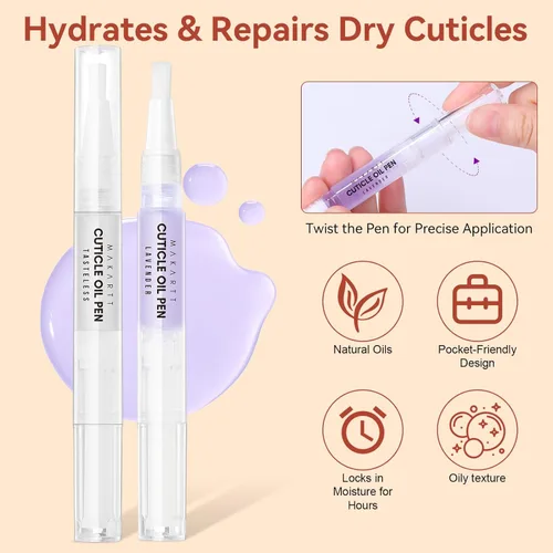 Miniatura 4 de Makartt Kit removedor de cutículas, kit de cuidado de uñas con bolígrafo de aceite para cutículas, cortador de cutículas, lima de uñas y líquido