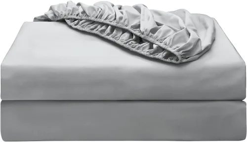 Paquete de 2 sábanas bajeras de algodón puro tamaño individual XL para cama ajustable tamaño King dividido, 600 hilos, bolsillo profundo de 16 Gris