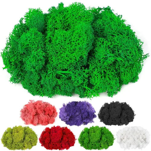 Miniatura 9 de CCINEE Musgo preservado, musgo de reno falso de 4 onzas para plantas en maceta para manualidades, decoración floral de pared, centros de mesa de Rosa