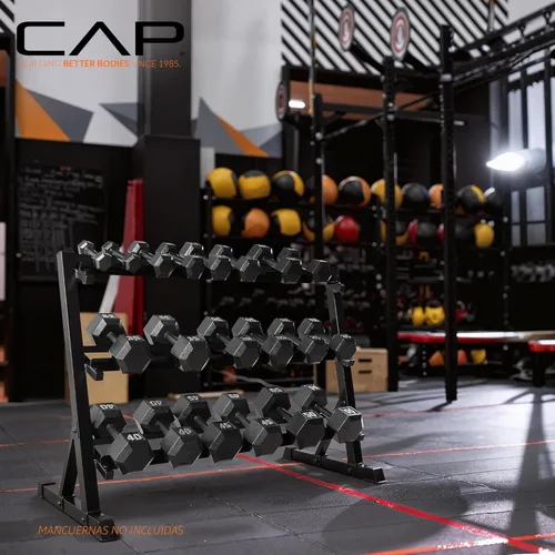 Miniatura 5 de CAP 2-Tier & 3-Tier Dumbbell Rack for Home Gym, Heavy-Duty Steel Weight Storage Rack for Hex Dumbbells, Holds 5-35lb 5-50lb 5-75lb Dumbbell Pairs