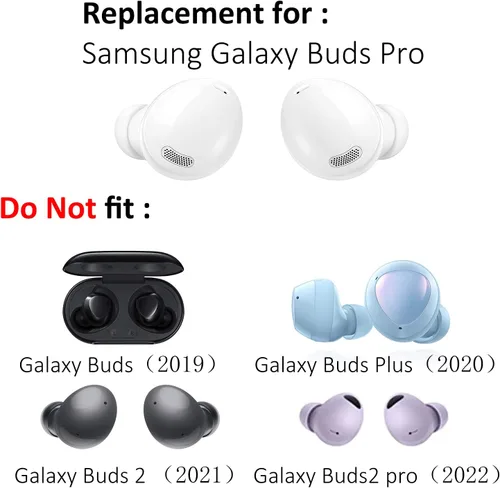 Miniatura 2 de Juego de auriculares de silicona de repuesto para auriculares Samsung Galaxy Buds Pro, 6 pares (blanco)