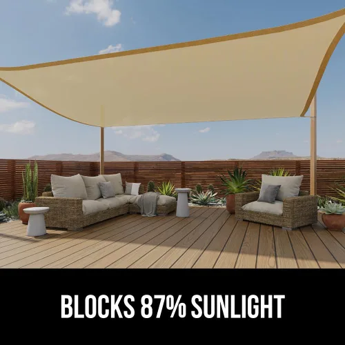 Miniatura 3 de Gorilla Grip - Toldo rectangular y resistente para protección de rayos ultravioleta, resistente a la decoloración y al óxido, bordes curvos que Arena