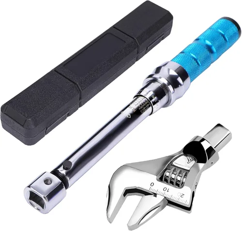 Llave dinamométrica ajustable, llave dinamométrica de 5 a 30 Nm de 25 mm de extremo abierto con clic y cabeza intercambiable para mini split HVAC y