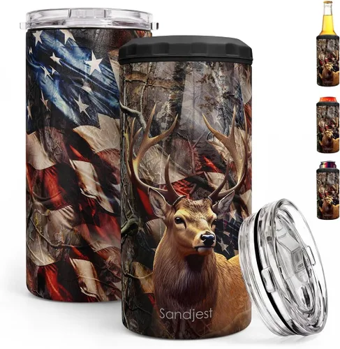 Miniatura 17 de SANDJEST Regalos para Papá Bonito de Bonus - Vaso de 12oz de la Hijastra, el Hijo - Diseño 4 en 1 Vaso de Papá Paso Aislante Enfriador de Latas