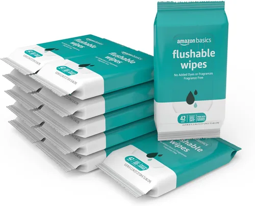 Miniatura 11 de Amazon Basics Toallitas de inodoro desechables para adultos, sin fragancia, 42 unidades (paquete de 8) (total 336 toallitas) (anteriormente Solimo)