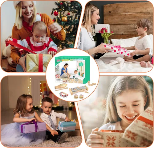 Miniatura 6 de Instrumentos musicales para niños, juegos de juguetes de percusión musical de madera 100% natural, 23 piezas de juguetes de pandereta y xilófono