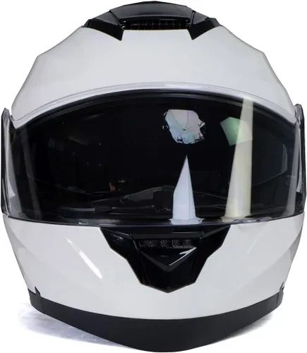 Miniatura 8 de Milwaukee Helmets MPH9816DOT 'Breeze' - Casco modular de motocicleta avanzado blanco para hombres y mujeres con visera desplegable