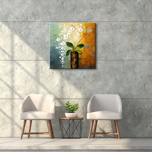 Miniatura 2 de Pintura 100% hecha a mano "Beauty of Life" de Wieco Art, para decoración de paredes, pintura al óleo sobre, diseño floral Galería envuelta