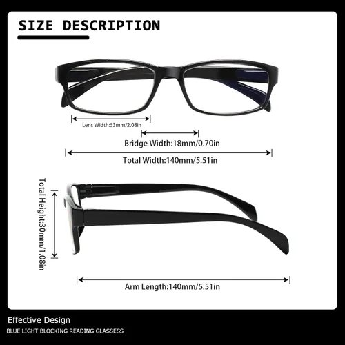 JOSCHOO Gafas de lectura para computadora para mujeres y hombres, paquete de 6 lectores de bisagra de resorte con bloqueo de luz azul Color mixto