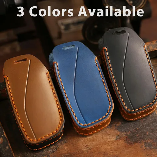Miniatura 6 de OLLEN Funda para llavero de cuero genuino sin tornillos para BMW 2023-2025 ~ en adelante, Nueva serie 5/7, 740i, 760i, X1, X2, X3, X5, X6, X7, XM