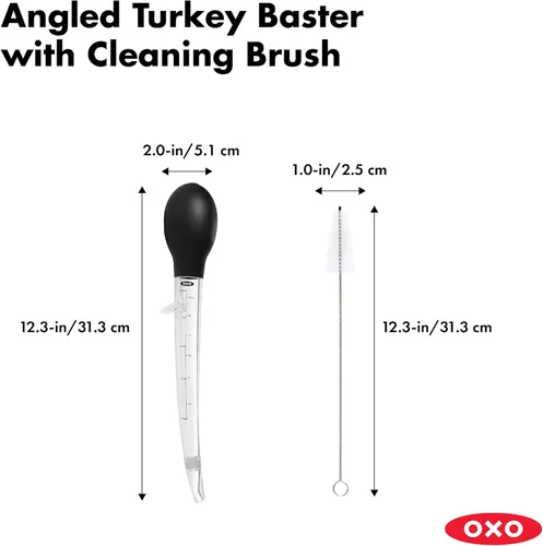 Miniatura 2 de OXO Good Grips Jeringa para Pavo en Ángulo con Cepillo de Limpieza