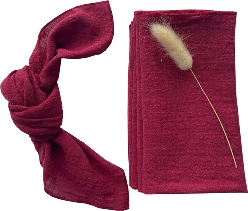 Miniatura 13 de Servilletas de tela de gasa de estopilla, paquete de 6 servilletas de 16 x 16 pulgadas, 100% algodón suave natural, para bodas, fiestas, familia