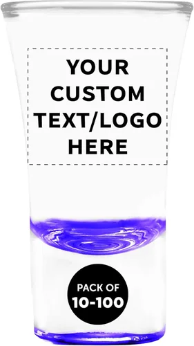 Lord Shooter - Vasos de chupito grabados personalizados de 1.75 onzas, paquete de 10/50/100, texto personalizado, logotipo, fiesta de cumpleaños