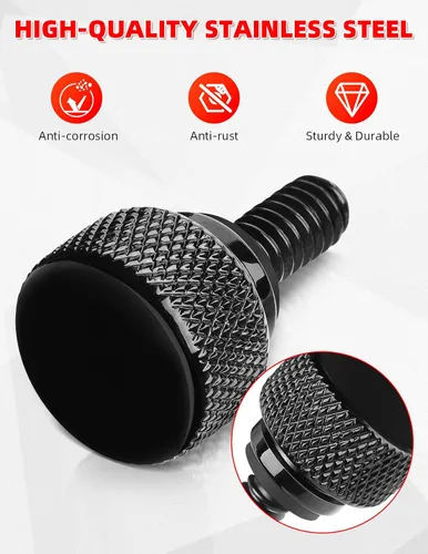 Miniatura 3 de Amazicha Tornillo de asiento de guardabarros de acero inoxidable, 2 unidades, rosca cromada de 1/4 "-20 compatible con Harley Davidson Touring