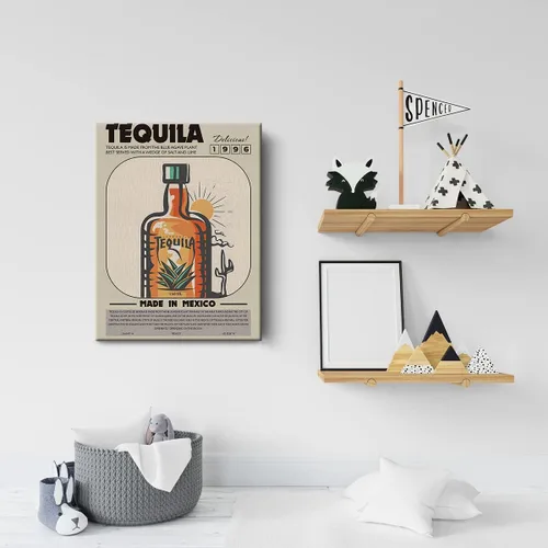 Miniatura 5 de Divertida impresión en lienzo de cóctel para decoración de pared de tequila, 12 x 15 pulgadas, decoración moderna para el hogar, cocina, bar