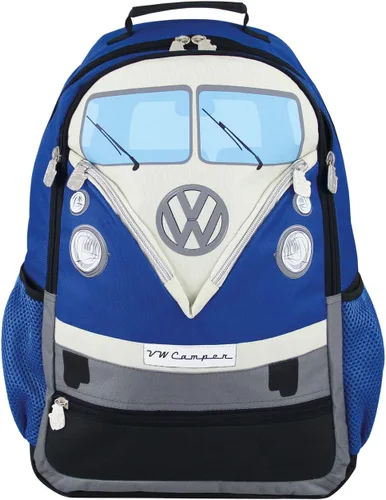 BRISA VW Collection - Mochila universitaria para laptop de senderismo Volkswagen en diseño de autocaravana T1 (30 L/7.9 galones/L/azul)