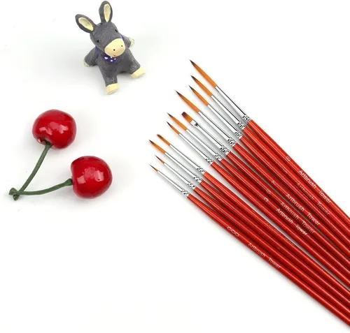 Miniatura 4 de Juego de pinceles para detalles de esmalte fino, 11 piezas de pinceles en miniatura para detalles y pintura artística, acrílico, acuarela, óleo