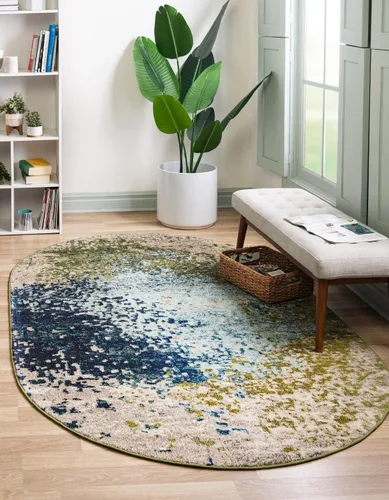 Miniatura 21 de Unique Loom Estrella Collection - Alfombra de área Vella (9' x 12' 2" Rectángulo Azul/Gris)