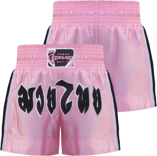 Farabi Sports Muay Thai Shorts Rosa Mujer MMA Entrenamiento Shorts Artes Marciales Boxeo Shorts