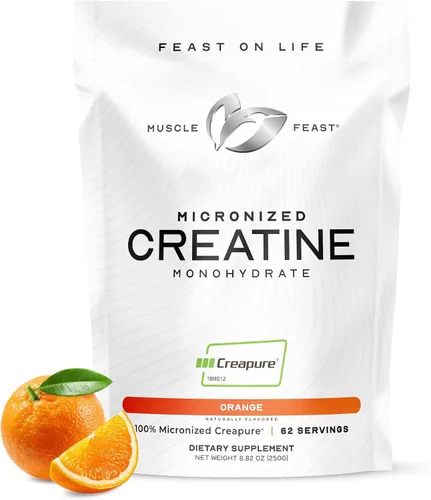 Miniatura 10 de Muscle Feast Creapure - Polvo de monohidrato de creatina micronizado Pre-entrenamiento o post-entrenamiento, premium Creatina para mujeres