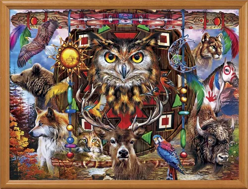 Miniatura 7 de Masterpieces Rompecabezas EZ Grip de 300 piezas, tótems de animales, 18 x 24 pulgadas