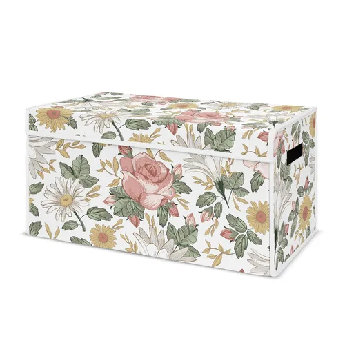 Miniatura 9 de Sweet Jojo Designs Caja de almacenamiento plegable de juguetes con tapa para habitación de bebé, habitación de niños, marfil, bohemio, vintage