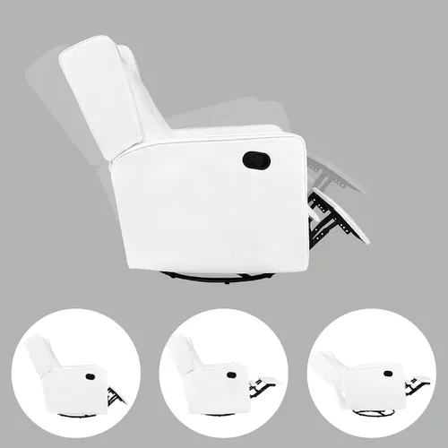 Miniatura 8 de Naomi Home Silla reclinable giratoria para adultos y ancianos, cómoda sala de estar reclinable con giro de 360°, reclinable manual con reposapiés