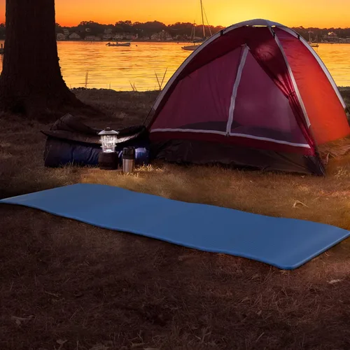 Miniatura 3 de Foam Sleeping Pad for Camping - 1.25-Inch-Thick Waterproof Sleep Pad with Carry Straps for Cots, Tents, or Sleepovers by Wakeman Outdoors (Black)