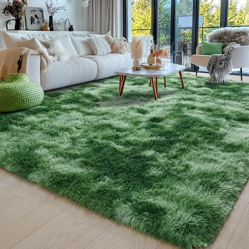 Miniatura 123 de Alfombras de área de 8x10 para sala de estar, alfombra shaggy grande ultra suave y esponjosa para dormitorio, alfombras de felpa mullida Blanco crema