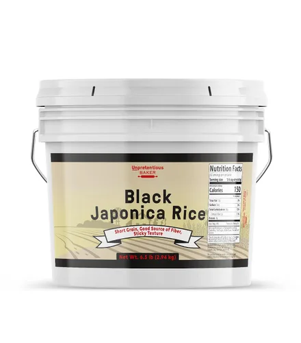 Unpretentious Japonica - Arroz negro, 1 galón, buena fuente de fibra, sabor a nuez (6.5 libras)