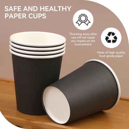 Miniatura 5 de Paquete de 25 unidades de tazas de papel desechables de 8 onzas, tazas de café caliente, tazas de café de papel para uso en oficina y cocina, tazas