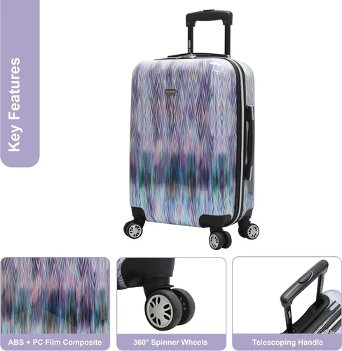 Miniatura 3 de Steve Madden Colección de equipaje de mano de 20 pulgadas, resistente a los arañazos (ABS + PC), maleta rígida Bolsa ligera de diseño con 8 ruedas