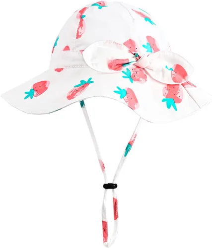 Miniatura 88 de Sombrero de sol para bebé niña con UPF 50+ sombrero de playa ajustable para exteriores con ala ancha